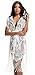 Costyleen Summer Womens Beach Wear Cover up Swimwear Bikini Lace Floral Long Maxi Beach Dress White1 S(fits XS-S)