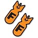 AK Wall Art F Bombs Orange Set of 2 Vinyl Sticker - Car Window Bumper Laptop - Select Size primary