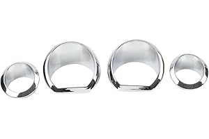 CNxinn10 4 Pcs Gauge Bezel Speedometers Trim Ring ABS Chrome For Harley Electra Glide, Street Glide, Ultra Limited and Tri Gl