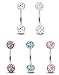 Besteel 5PCS 16G Stainless Steel Lip Rings Piercing Jewelry Eyebrow Barbell Labret Tragus Piercings 8mm Bar Length