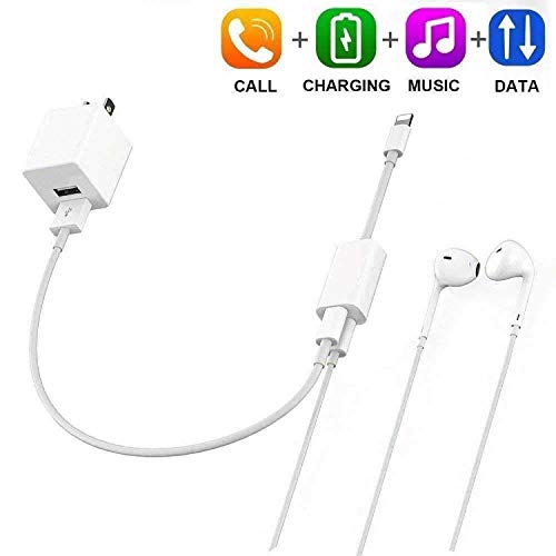 [Apple MFi Certified] iPhone Headphone Adapter,2 in 1 Dual Lightning
