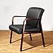 Alera ALE Reception Lounge Series Guest Chair, Cherry/Black Leather
