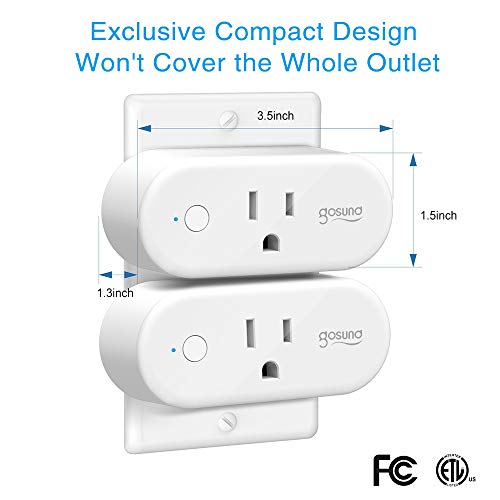 Smart Plug,Gosund 16A Smart Outlet Works with Alexa, Google Home, IFTTT for Voice Control,No Hub Required,Wi-Fi Remote Control Your Smart Socket with Schedule from Anywhere,ETL and FCC Listed(2Packs)
