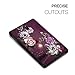 Hocase Galaxy Tab A 8.0 (SM-T387) Case, PU Leather Case with Unique Flower Design, Auto Sleep/Wake Feature, Hard Back Cover for Samsung Galaxy Tab A 8.0-Inch 2018 - Burgundy Flowers