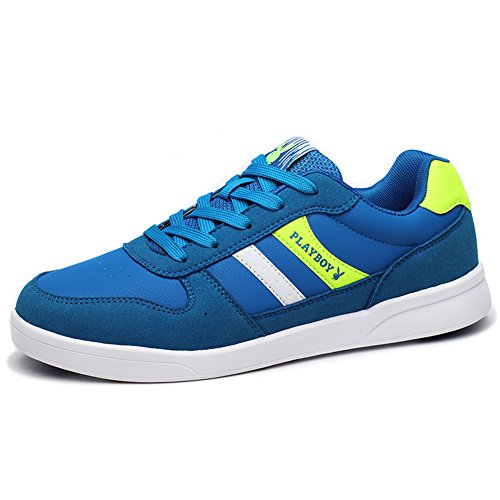DeLamode Men PlayBoy Young Leather Sripe Line Shoes Plate Running Gump Board FootWear