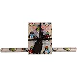 JAM Paper® Christmas Wrapping Paper - 25 Sq Ft - Silver Penguin Design Sparkle Gift Wrap - Roll Sold Individually