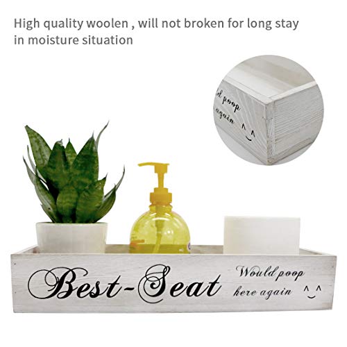 Awopee Best seat Bathroom Decor Box, Toilet Paper Holder, Farmhouse Wood Box Crate Storage Bin