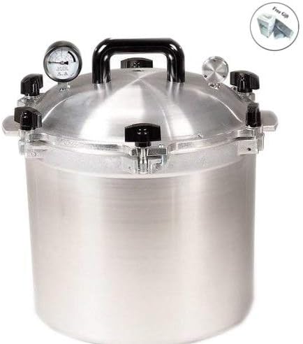 Large 21 Quart Pressure Steam Cooker Gauge Food Jar Canner Metal to Metal Seal