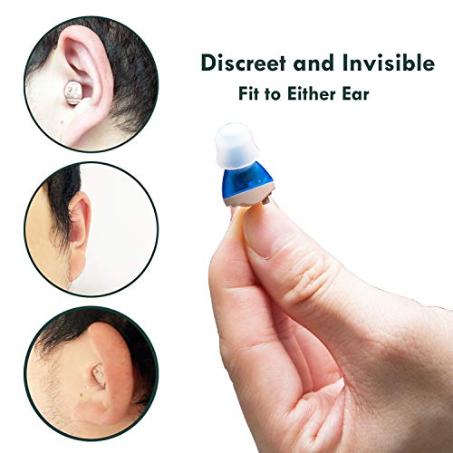 LAIWEN Digital Hearing Amplifier Aid 8 Channels Mini Sound Amplifier with Background Noise Reduction for Adults and Seniors, Fit to Right and Left Ear (Blue) - Thumbnail 3