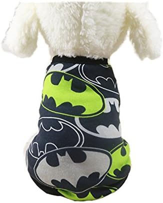 Chicpaw Cartoon Dog Vest Small Pet Multi-Color Style Clothes Optional Puppy Cat Shirt Pet Coat Apparel Costume 13 Color XS-XXL (S(Length:9.8", Chest:13.8"), Black Batman)
