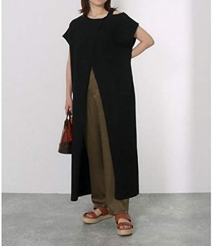 Amazon アウリィ Auli ワンショルダーワンピース ブラック F ワンピース チュニック 通販