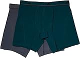 adidas Men's Relaxed Performance Stretch Cotton Boxer Briefs Underwear (2-Pack), Onix/Mystery Green, Large