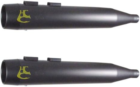 RC Components Satin Black Blitz Black 4.0" Slip on Mufflers 1995-2016 Harley-Davidson Touring Models - RCX102B-04B
