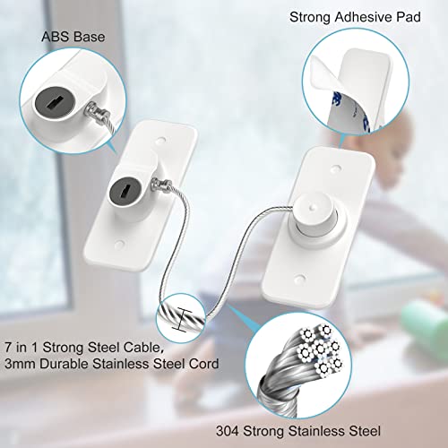 AOSITE Window Lock Children No Drilling for Window Protection Fridge Cabinet Doors Pack of 2 Window Lock Only Tilt Window Protection Children Self-Adhesive or Screws Safety Lock Pet Childproof