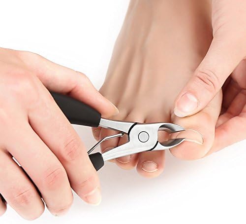 Precision Stainless Steel Toenail Clippers Trimmer for Thick Ingrown Toenails Fingernail Clipper Finger Cuticle Nipper Tool Black