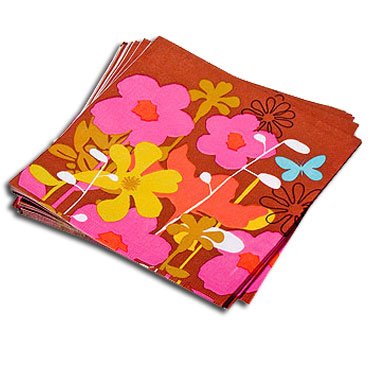 French Bull Shadow Flower Paper Lunch Napkin-Set of 80