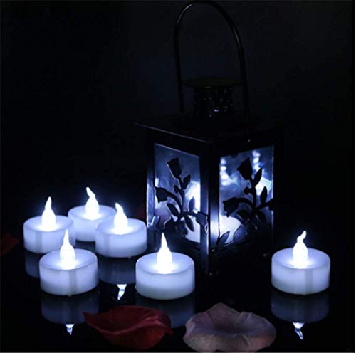 24 Pack Flameless LED Tea Lights Candles â€“ Steady Cool White Tealight Candle â€“ Long Lasting Battery Operated Fake Candles â€“ Decoration for Wedding, Party, and Festival Celebration (Cool White)