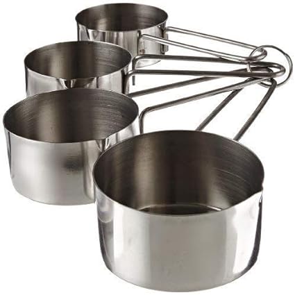 Kitchen Delli Stainless Steel Measuring Cup Set, Set of 4, Silver