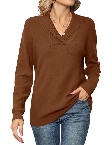 Ivicoer Women V Neck Knit Sweater