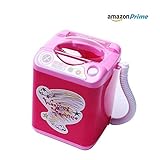 CARETHYS Makeup Brush Cleaner Device Mini Automatic Cleaning Washing Machine Mini Toy (Dark Pink)