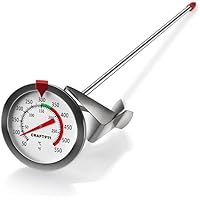 Candy Deep Fry Thermometer with Pot Clip 8" - Instant Read Food Thermometer | Mechanical Meat Thermometer for Grilling | Cand