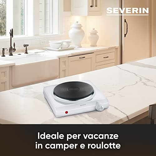 DK 1091 Fornello elettrico, Ø 18 cm x 1.500 W, Fondello in ghisa indeformabile, Controllo in continuo della temp. con termostato, Corpo smaltato
