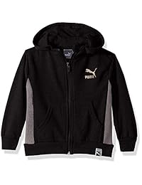 Puma - Sudadera con capucha y forro polar con cremallera completa para niño