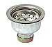 Highcraft 9753 Kitchen Sink (3-1/2 Inch) Stainless Steel Drain Assembly with Strainer Basket and Rubber Stopper Long Extended Shank (3-3/4 Inch)