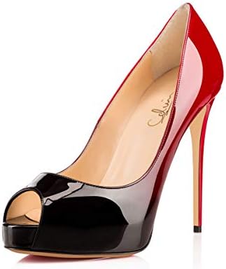 Cdvintu Women's Peep Toe Hidden Platform Pumps 5" High Heels Classic Stiletto Sandals