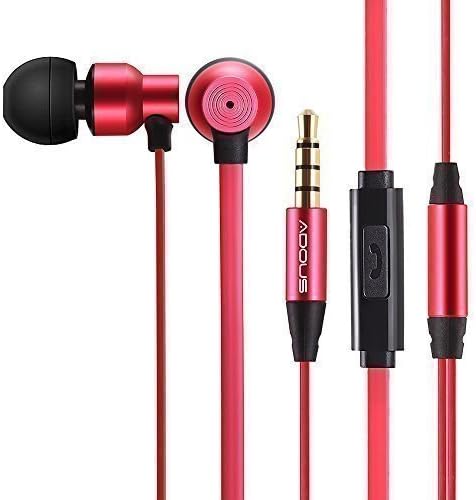 Earphones, ADOUS In-Ear Earbuds Heaphones headset with Mic Microphone Stereo Bass with 3.5mm Jack for iPhone iPod iPad Android Smartphone Tablet, MP3 Players (rose gold)