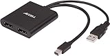Accell Mini Displayport to DisplayPort Multi Monitor Splitter - 2 Port MST Hub - Certified Designed for Microsoft Surface Pro