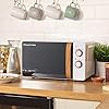Russell Hobbs RHMM713 17 L 700 W Scandi Compact White Manual Microwave with 5 Power Levels, Wood Effect Handle & Dials…
