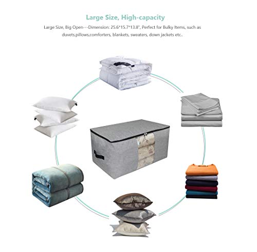 iwill CREATE PRO 91L Jumbo Polyester Storage Organizer Bag, Waterproof Household Containers for Closet, Sheves for Clothes, Sweaters, Comforters, Blankets, Light Grey
