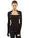 PattyBoutik Women Bolero Button Long Sleeve Blouse (Black Medium)