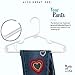 Premium Children's Plastic Hangers (Pack of 30) | Kids Hangers | Toddler Hangers | Baby Hangers for Closet - Clothes Hanger - Designed to Fit Children and Babies Value - White