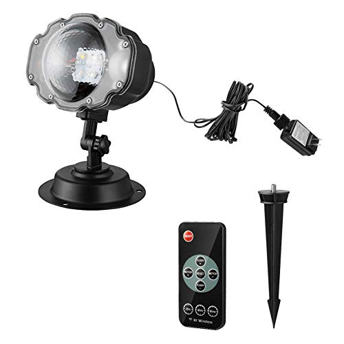WISREMT Christmas Snowflake Projector Lights, Winter Holiday Landscape Motion Remote Control Projector Lights with 16.4ft Power Cable for Indoor Outdoor Holiday Decoration