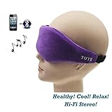 TUTU Wireless Bluetooth Eye Mask headphone Sleeping Headphone Eyemask Built-in Speakers Micophone,Hand free speaking calls and music Enjoy Washable Design Color Purple (Purple)