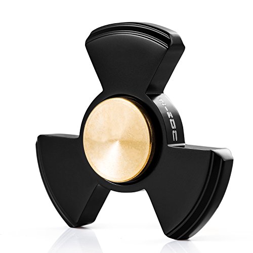 TI-EDC Fidget Spinner Toy - Premium Titanium Tri-Spinner with Replaceable Stainless Steel Ceramic Hybrid Bearing, EDC Focus Toy To Relieve Anxiety, Stress and Boredom - The Nucleus Black