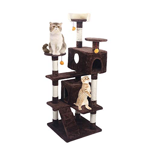 OOTORI 52″ Cat Tree Pet Play House with Scratching Post Activity Tower Furniture Condo Perch Bed