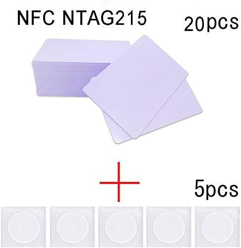 FONGWAH 20 Pieces Ntag215 NFC Cards, Programmable RFID Chip, for Access Control and Games of Zelda/Mario Kart/Animal Crossing