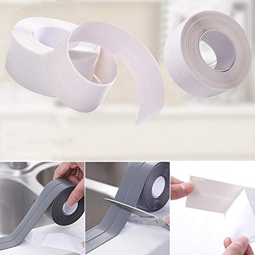Bathtub Wall Caulk Strip PE Self Adhesive Waterproof Sealing Tape Strip Caulk Sealer Decorative Trim for Kitchen Bathroom Shower Toilet Wall Corner 38mm3.2m-(Coffee)