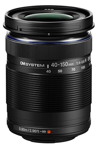 OM System M.Zuiko Digital ED 40-150mm f/4-5.6 R Objektiv für Micro Four Thirds, Schwarz