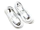 Two (2) Pack White 5 Foot Micro USB 3.0 Data Charging Cables for Samsung Galaxy S5 / Note 3
