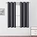 Lemomo Grey/Gray Bedroom Blackout Curtains/42 x 63 Inch Length/Set of 2 Curtain Panels/Thermal Insulated Room Darkening Curtains for Bedroom