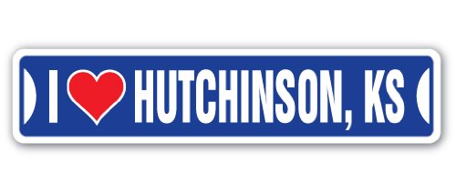 I Love Hutchinson, Kansas Street Sign ks City State us Wall Road décor Gift