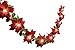 Homeseasons LED Lighted Red Poinsettia Garland with Holly Leaves and Red Berries,6 Feet,Perfect Holiday and Christmas Decoration