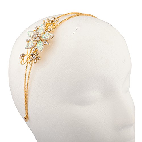 Lux Accessories Stone Floral Burst Wire Flower Headband