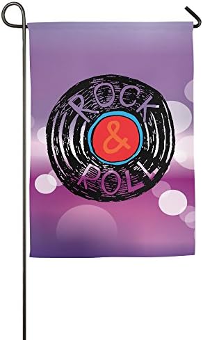 HAHUHU Garden Flag Rock N Roll Vinyl Yard Flags Personalized