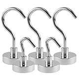 Dreamer Goods Magnetic Hooks - Set of 5 Neodymium Cup Magnets with 10 Steel Hooks Including 5 Large - These Heavy Duty 40 Pound Hangers Will Hold Strong on Most Metal Surfaces Including Cruise Ships