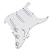 Gusnilo Musiclily 11-hole SSS guitar single coil Pickguard load pre-wiring set scratch board for Fender Strat Stratocaster guitar parts, 3 layers of white with screws, reinforced rotary tool